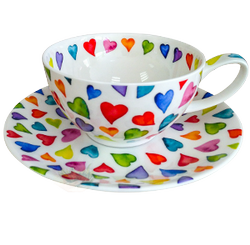 Bild von Dunoon Tea Cup & Saucer Set Warm Hearts