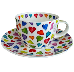 Bild von Dunoon Breakfast Cup & Saucer Set Warm Hearts