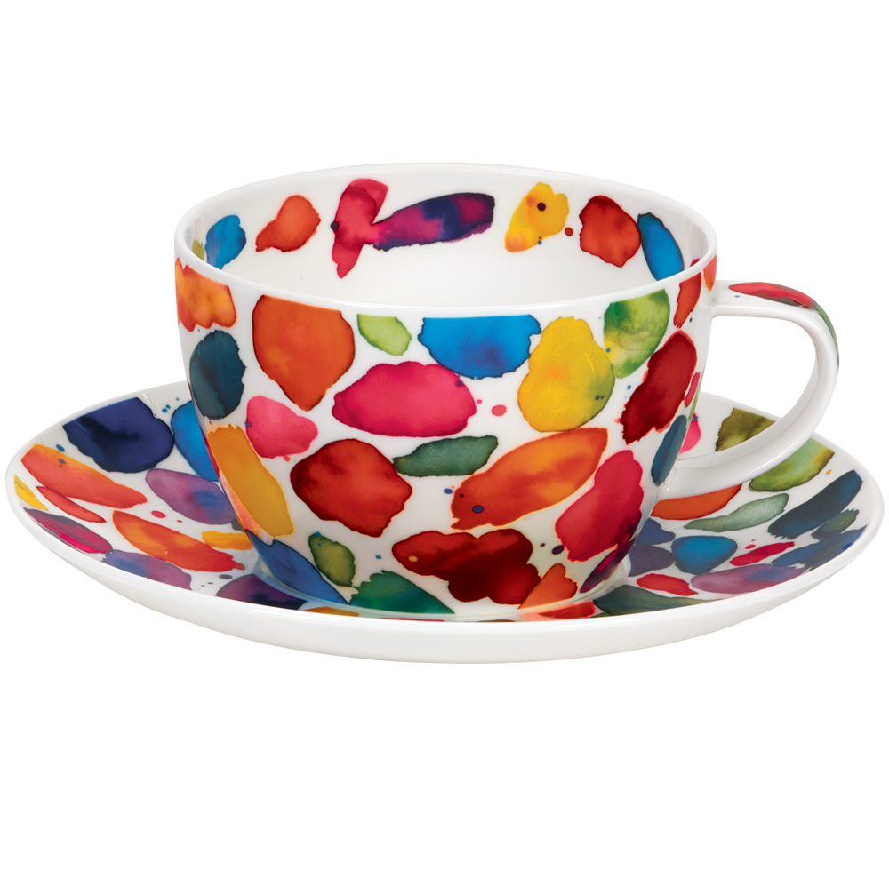 Bild von Dunoon Breakfast Cup & Saucer Set Blobs