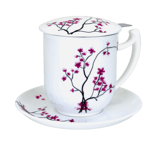 Bild von TeaLogic Cherry Blossom Kräuterteetasse mit Untertasse