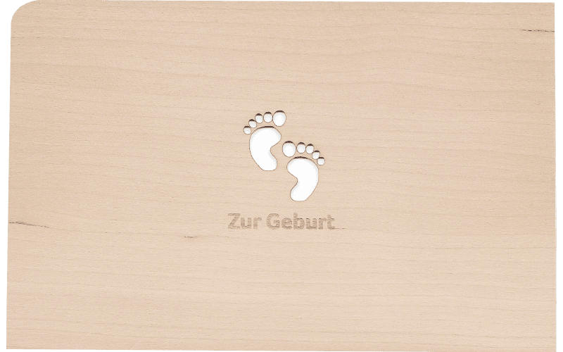 Bild von Holzpost - Grußkarte "Zur Geburt"