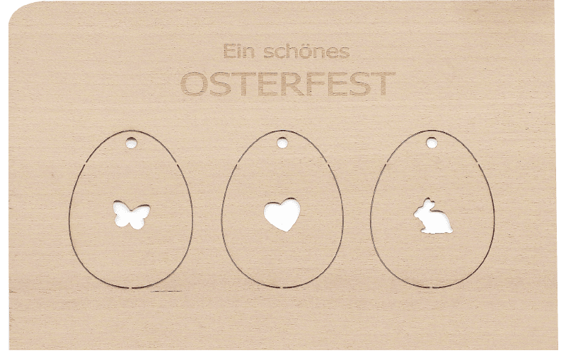 Bild von Holzpost - Grußkarte "Ein schönes Osterfest"