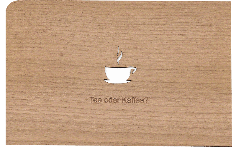 Bild von Holzpost - Grußkarte "Tee oder Kaffee"