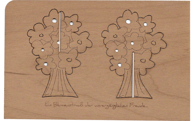 Bild von Holzpost - Grußkarte "Blumenstrauß"