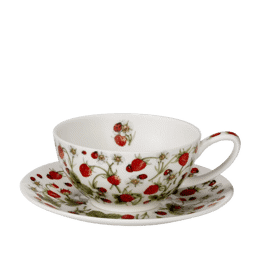 Bild von Dunoon Tea Cup & Saucer Set Dovedale Strawberry