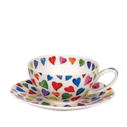 Bild von Dunoon Tea Cup & Saucer Set Warm Hearts