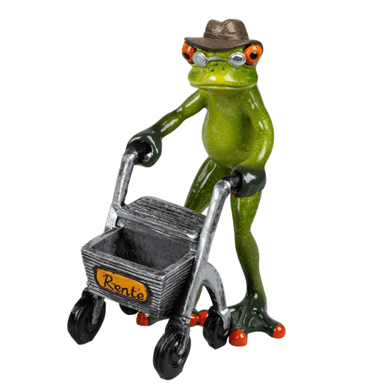 Bild von Dekofigur Frosch Opa mit Rollator