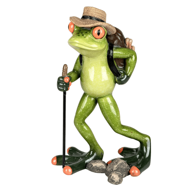Bild von Dekofigur Frosch Wanderer