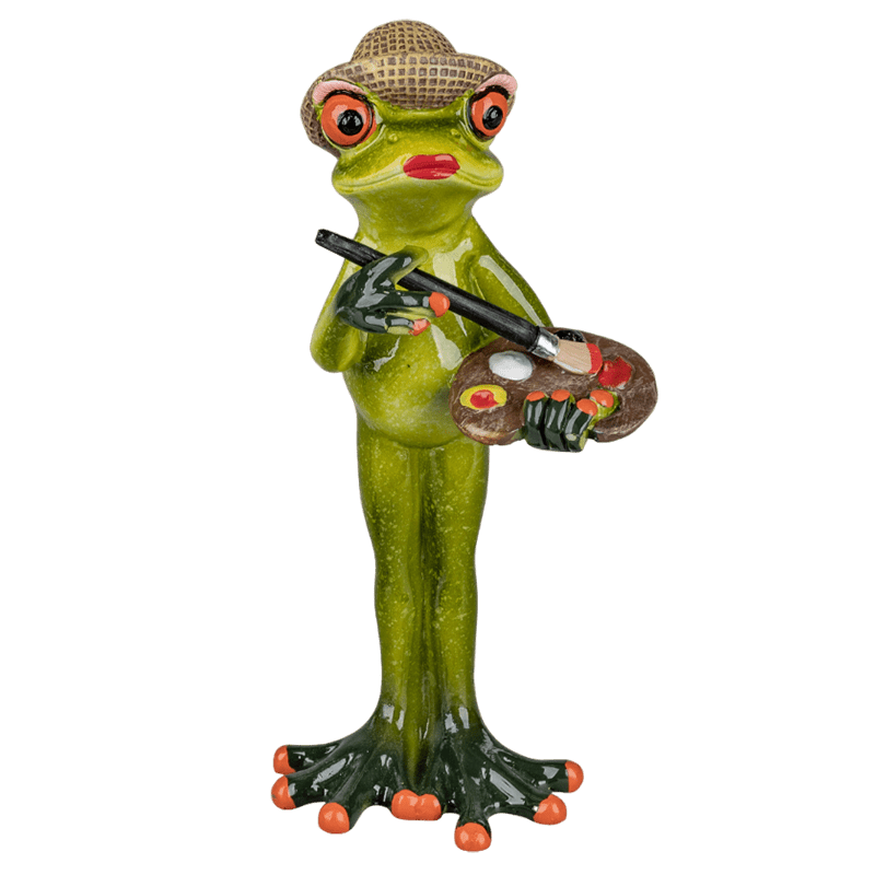 Bild von Dekofigur Frosch Malerin